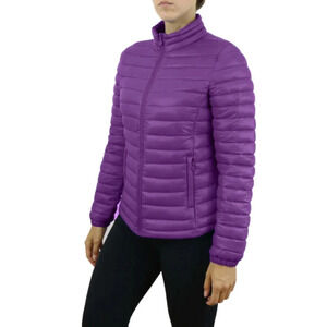 SPIRE by Galaxy Women's Lightweight Winnie Rose Purple Puffer Jacket Size Large